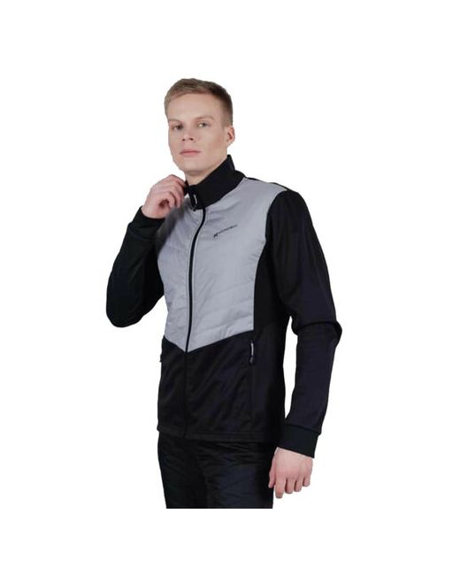 Nordski Куртка средней длины силуэт полуприлегающий влагоотводящая быстросохнущая ветрозащитная водонепроницаемая утепленная карманы без капюшона размер S черный