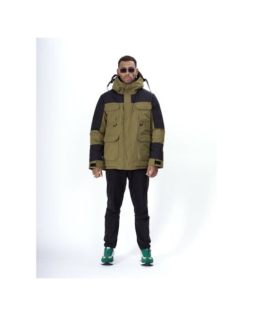 Mtforce Куртка средней длины несъемный капюшон размер 50 зеленый