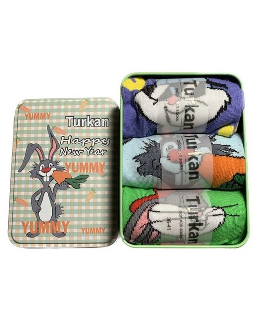 Turkan носки на Новый год подарочная упаковка фантазийные размер 36-41 мультиколор