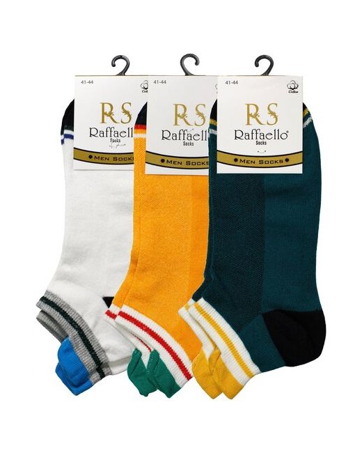 Raffaello Socks носки 3 пары укороченные воздухопроницаемые размер 41-44 желтый белый