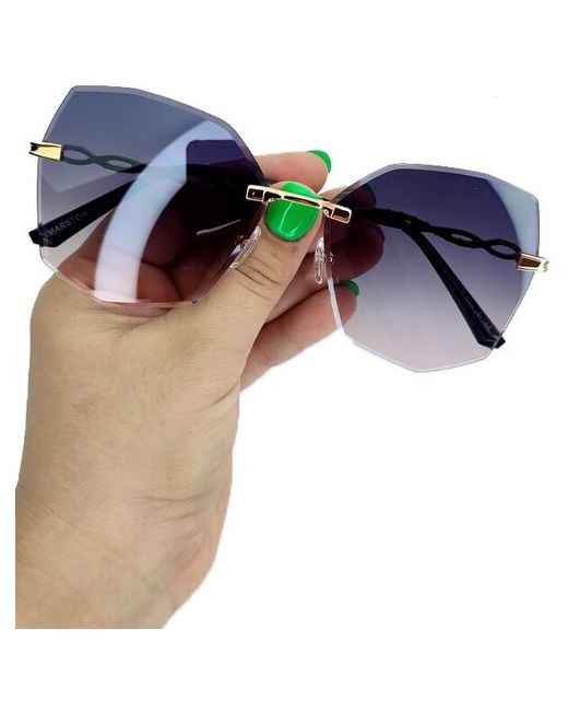 Оптик Хаус Солнцезащитные очки шестиугольные оправа пластик с защитой от УФ градиентные для золотой