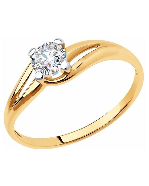 Diamant Кольцо красное золото 585 проба фианит размер 18