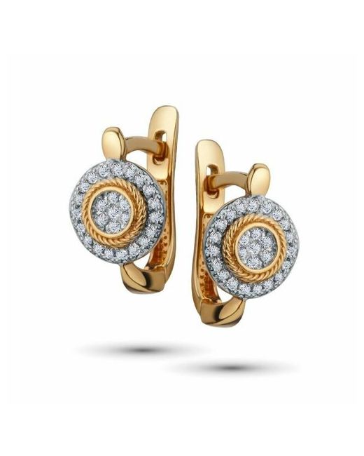 Core Design Jewellery Серьги золото 585 проба бриллиант розовый