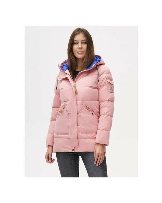 Mtforce Куртка демисезон/зима средней длины силуэт прямой водонепроницаемая внутренний карман капюшон карманы ветрозащитная утепленная размер 42