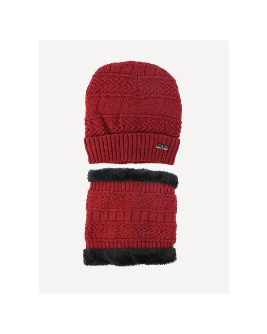 Удачная покупка Шапка демисезон/зима размер 52-60 черный красный