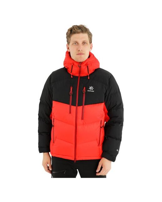 Kailas Куртка средней длины силуэт прямой регулируемый край внутренние карманы подкладка снегозащитная юбка несъемный капюшон водонепроницаемая утепленная размер L черный красный