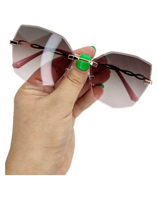 Оптик Хаус Солнцезащитные очки шестиугольные оправа пластик с защитой от УФ градиентные для розовый