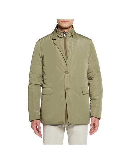 Geox Куртка демисезонная ветрозащитная без капюшона водонепроницаемая карманы размер 48 зеленый
