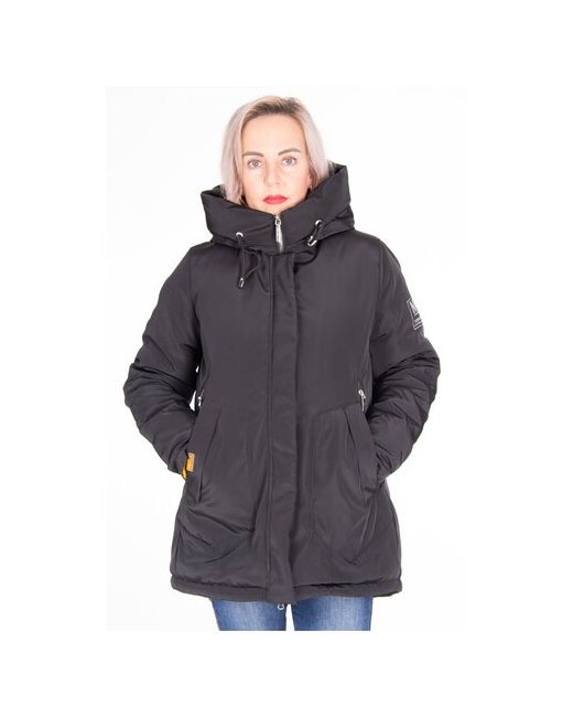 Modtex Куртка демисезон/зима средней длины силуэт свободный ветрозащитная размер 52 черный