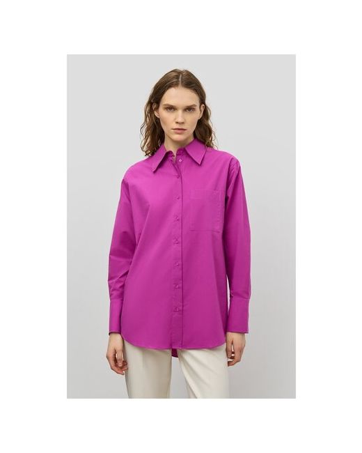 Baon Блуза повседневный стиль оверсайз длинный рукав карманы манжеты трикотажная однотонная размер 44