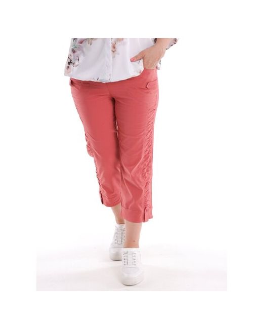 Ай & Эль Капри летние свободный силуэт повседневный стиль пояс на резинке карманы размер 58 бордовый