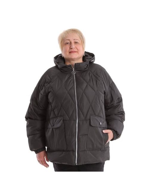 M&P Куртка демисезон/лето средней длины силуэт свободный карманы размер черный