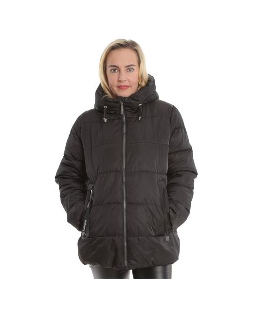 Modtex Куртка зимняя средней длины силуэт свободный ветрозащитная для беременных размер 50 черный