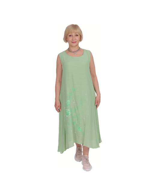 Victdlear Collection Платье повседневное свободный силуэт макси подкладка размер 58 зеленый