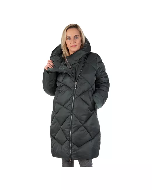 Modtex Куртка зимняя удлиненная силуэт свободный капюшон карманы размер 50