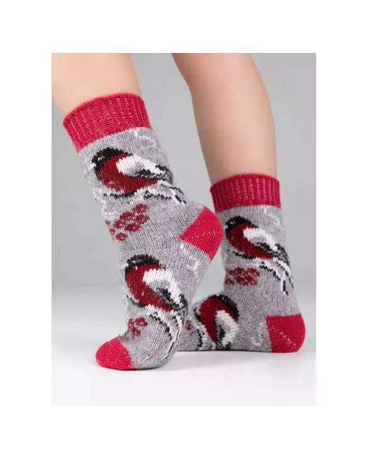 Снежно носки средние вязаные размер 38-40 красный