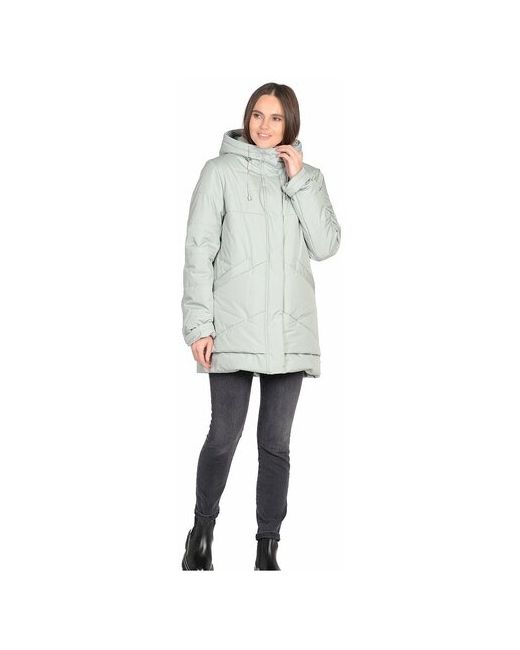 Maritta Куртка зимняя средней длины силуэт прямой внутренний карман несъемный капюшон съемный мех водонепроницаемая ветрозащитная утепленная размер 4050RU