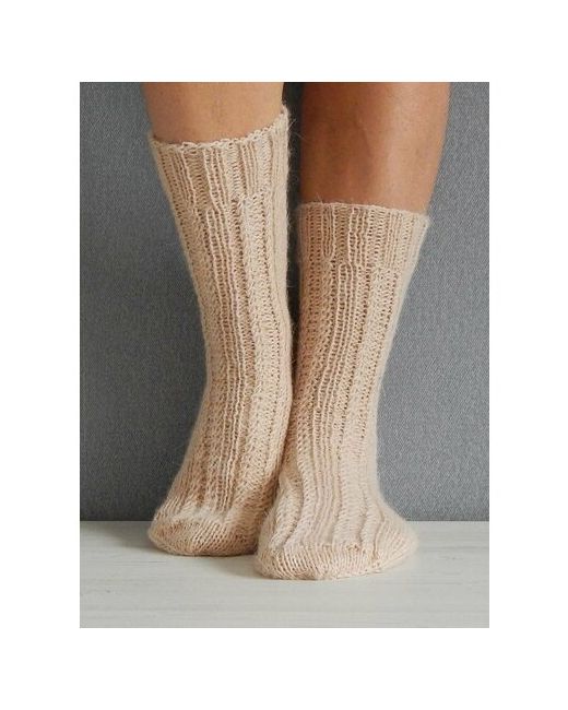 Тёплая пара носки высокие бесшовные вязаные утепленные размер 35/36