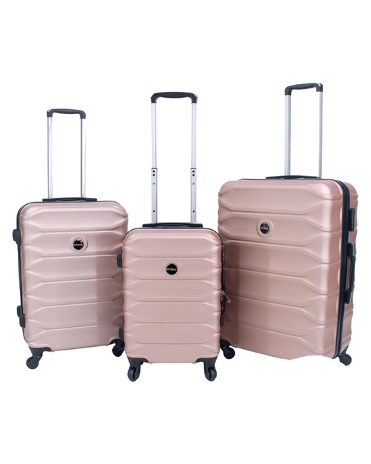 Bags-Art Комплект чемоданов 3 шт. поликарбонат ABS-пластик водонепроницаемый жесткое дно 91 л размер L бесцветный