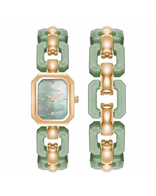 Anne Klein Наручные часы Часы наручные 4078GNST Гарантия 2 года золотой зеленый
