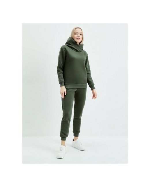 MSM Victoria Костюм худи и брюки спортивный стиль свободный силуэт размер 52 зеленый