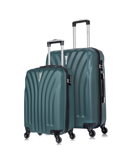 L'Case Комплект чемоданов Phuket 2 шт. 84 л размер S/M зеленый