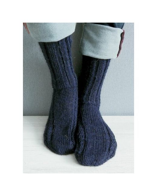 Тёплая пара носки 1 пара классические вязаные бесшовные ручная работа размер 42/44