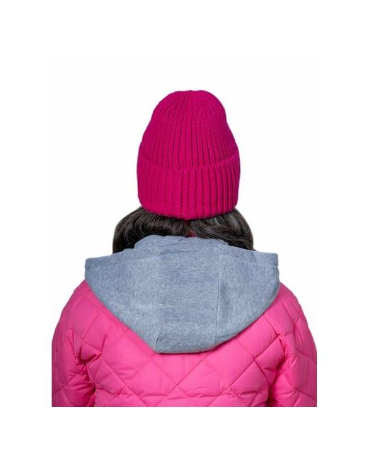 Landre Шапка бини зимняя подкладка вязаная утепленная размер 56-59 см розовый