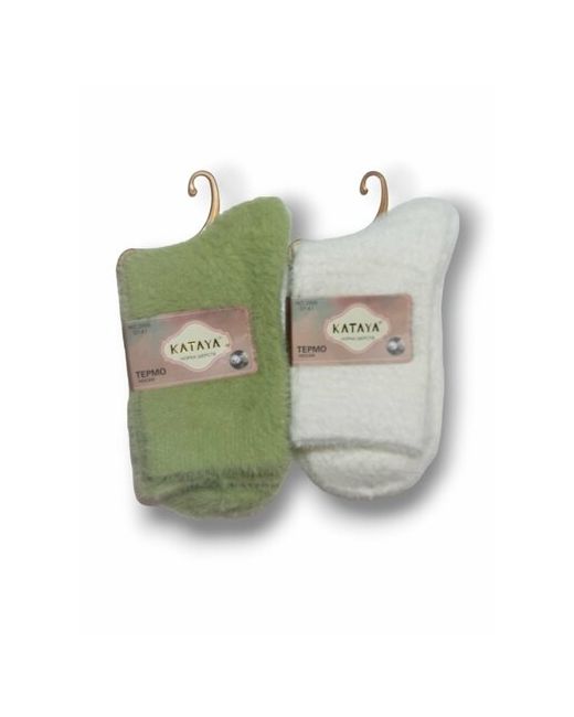Sultan носки средние вязаные ослабленная резинка на Новый год размер 37-41 белый зеленый