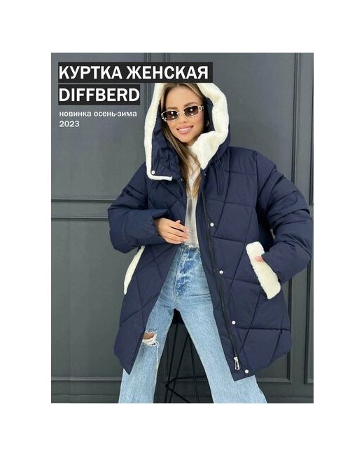 Diffberd Куртка зимняя средней длины силуэт прямой капюшон карманы размер 60