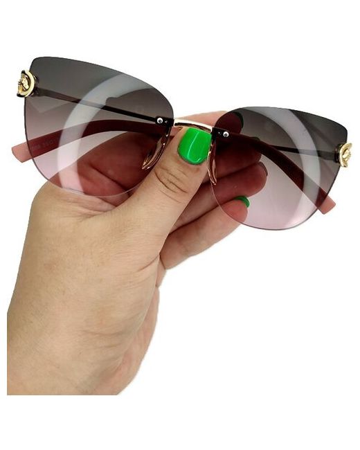 Ecosky Солнцезащитные очки прямоугольные оправа пластик с защитой от УФ градиентные для розовый