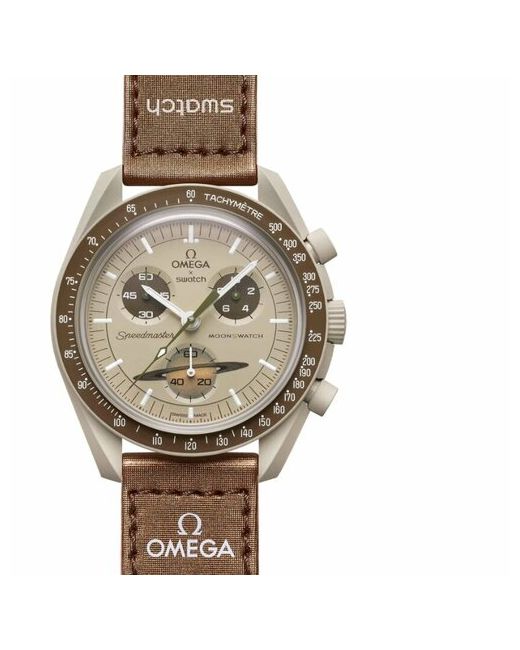 Swatch, Omega Наручные часы Omega x Swatch mission to Saturn SO33T100 оригинал обхват кисти до 190-200 мм бежевый