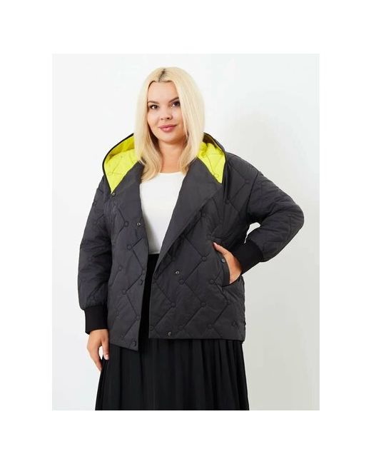 Neliy Vincere Куртка демисезонная укороченная силуэт прямой влагоотводящая утепленная стеганая несъемный капюшон карманы размер 48