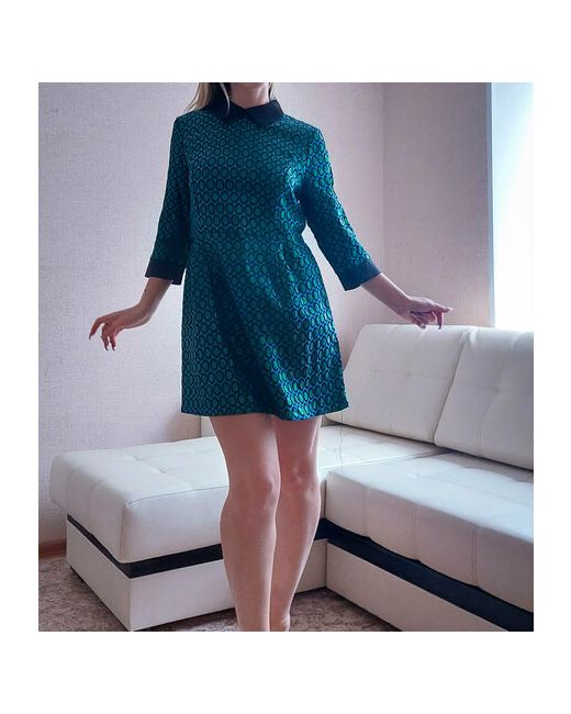 Без бренда Платье-лапша в классическом стиле размер 46 зеленый