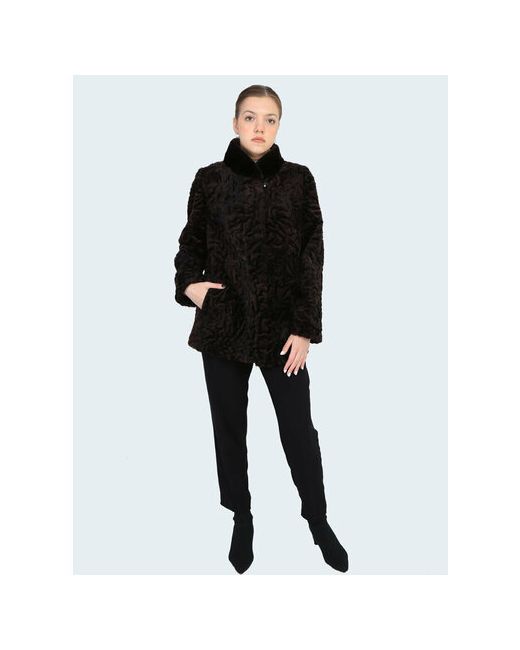 Odifler Пальто мутон средней длины силуэт полуприлегающий карманы размер 46 черный