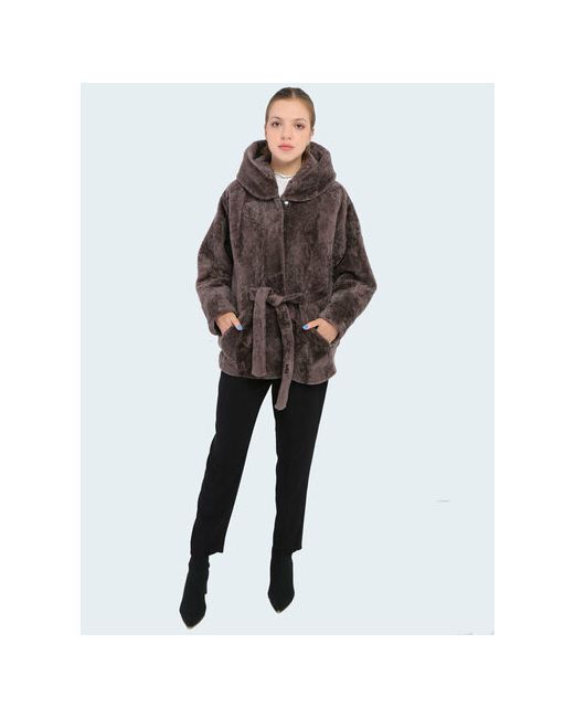 Odifler Куртка мутон средней длины силуэт свободный размер 48/50 серый