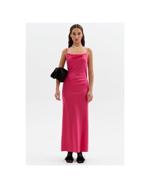 Toptop Платье-комбинация атлас повседневное полуприлегающее макси размер M