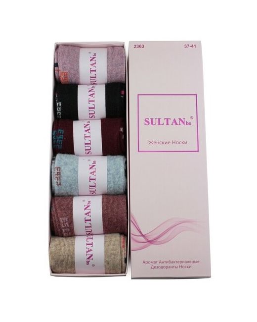 Sultan носки высокие подарочная упаковка ослабленная резинка ароматизированные 6 пар размер 37/41 мультиколор