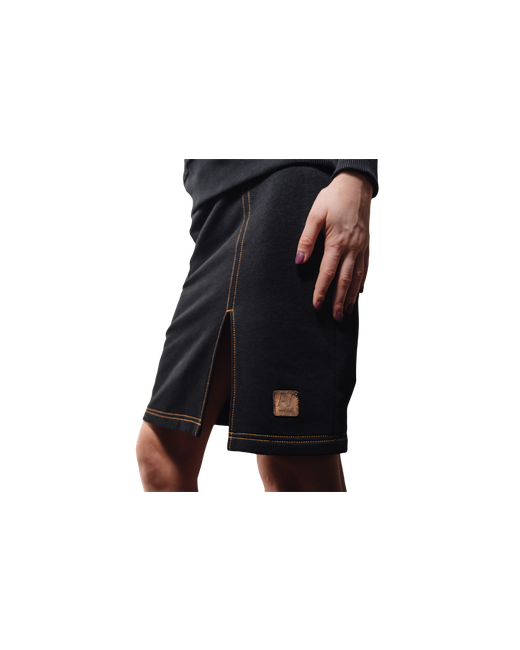 AV wear Юбка-карандаш мини пояс на резинке карманы трикотажная разрез размер S черный