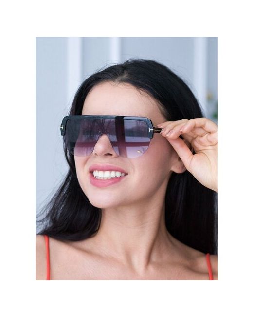 Неушанка Солнцезащитные очки монолинза оправа металл с защитой от УФ для