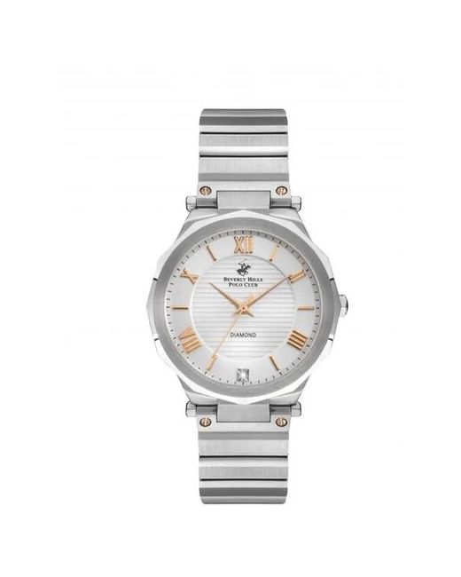 Beverly Hills Polo Club Наручные часы Американские кварцевые с бриллиантом BP3264X.330 гарантией серебряный золотой