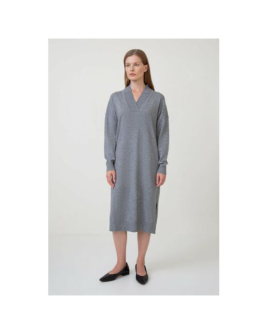 Baon Платье-свитер повседневное оверсайз миди вязаное размер 52