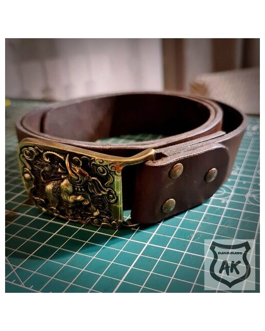 Leather AK Ремень натуральная кожа латунь подарочная упаковка для размер длина см.