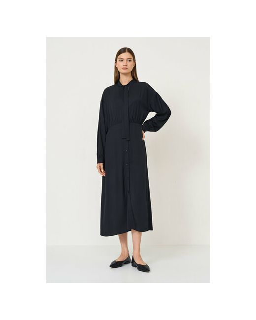 Baon Платье-рубашка вискоза повседневное карманы размер 52 черный