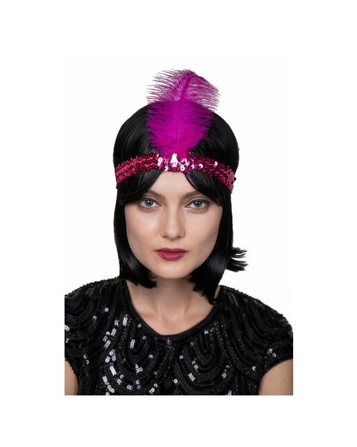 Театр Имперских Зрелищ Повязка на голову ретро украшение перо повязка в стиле Гэтсби ободок розовый фуксия