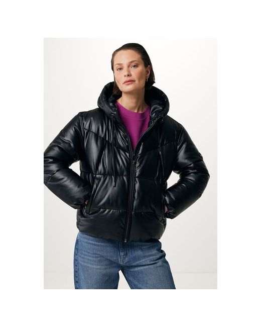 Mexx Куртка демисезон/зима укороченная силуэт свободный капюшон регулируемый карманы утепленная размер M черный
