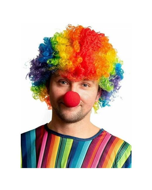 blagin torg Яркий карнавальный парик клоуна/парик афро/кудрявый парик/карнавальный парик/разноцветный парик/костюм клоуна/нос клоуна