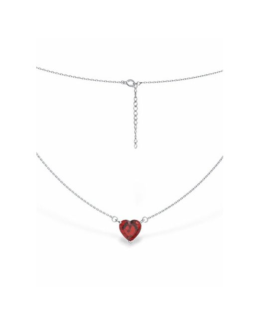 Pokrovsky Jewelry Колье серебро Сердце с красным синтетическим кварцем 0320406-04105 40
