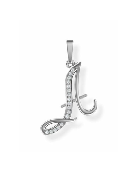 Pokrovsky Jewelry Подвеска серебро буква А с бесцветными фианитами 0400635-00775