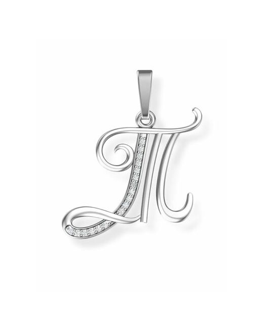 Pokrovsky Jewelry Подвеска серебро буква Т с бесцветными фианитами 0400629-00775